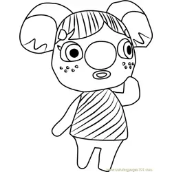 Alice Animal Crossing Free Coloring Page for Kids
