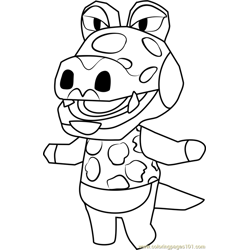 Alli Animal Crossing Free Coloring Page for Kids