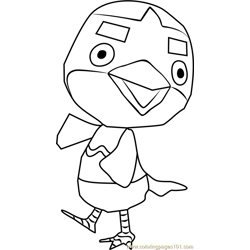 Anchovy Animal Crossing Free Coloring Page for Kids