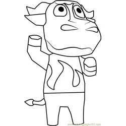 Angus Animal Crossing Free Coloring Page for Kids