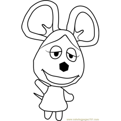 Anicotti Animal Crossing Free Coloring Page for Kids