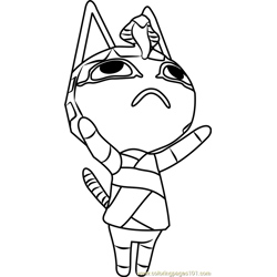 Ankha Animal Crossing Free Coloring Page for Kids