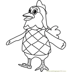 Ava Animal Crossing Free Coloring Page for Kids