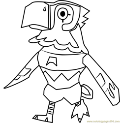 Avery Animal Crossing Free Coloring Page for Kids