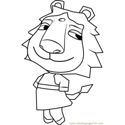 Aziz Animal Crossing Free Coloring Page for Kids