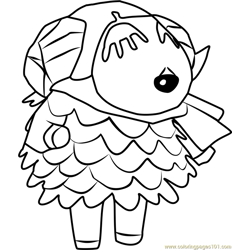Baabara Animal Crossing Free Coloring Page for Kids