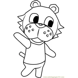 Bangle Animal Crossing Free Coloring Page for Kids