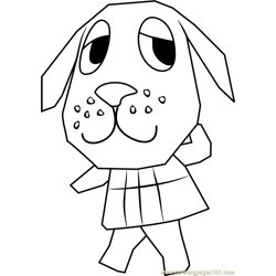 Bea Animal Crossing Free Coloring Page for Kids