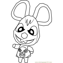 Bella Animal Crossing Free Coloring Page for Kids