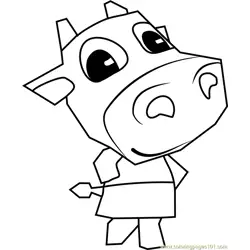 Belle Animal Crossing Free Coloring Page for Kids