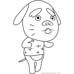 Benjamin Animal Crossing Free Coloring Page for Kids