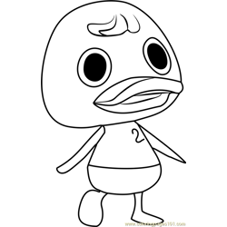 Bill Animal Crossing Free Coloring Page for Kids