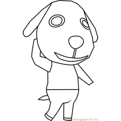 Biskit Animal Crossing Free Coloring Page for Kids