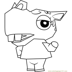 Bitty Animal Crossing Free Coloring Page for Kids