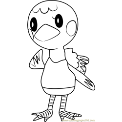 Blanche Animal Crossing Free Coloring Page for Kids