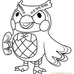 Blathers Animal Crossing Free Coloring Page for Kids
