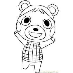 Bluebear Animal Crossing Free Coloring Page for Kids
