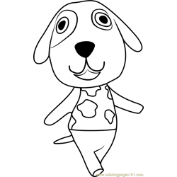 Bones Animal Crossing Free Coloring Page for Kids