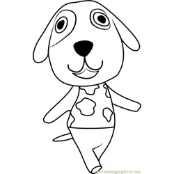 Bones Animal Crossing Free Coloring Page for Kids