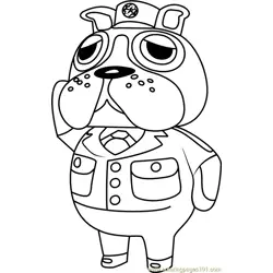 Booker Animal Crossing Free Coloring Page for Kids