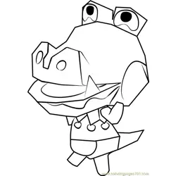 Boots Animal Crossing Free Coloring Page for Kids