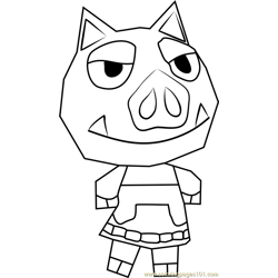 Boris Animal Crossing Free Coloring Page for Kids