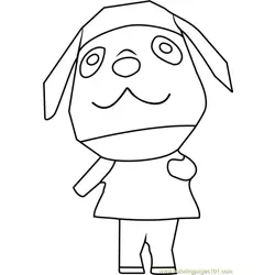 Bow Animal Crossing Free Coloring Page for Kids