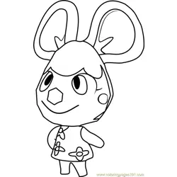 Bree Animal Crossing Free Coloring Page for Kids