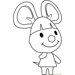 Broccolo Animal Crossing Free Coloring Page for Kids