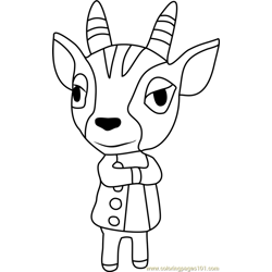 Bruce Animal Crossing Free Coloring Page for Kids