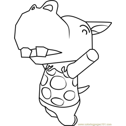 Bubbles Animal Crossing Free Coloring Page for Kids