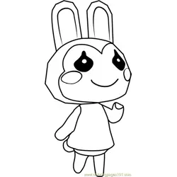 Bunnie Animal Crossing Free Coloring Page for Kids