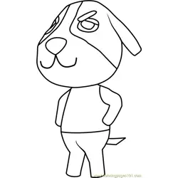 Butch Animal Crossing Free Coloring Page for Kids