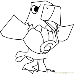 Buzz Animal Crossing Free Coloring Page for Kids