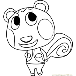 Cally Animal Crossing Free Coloring Page for Kids