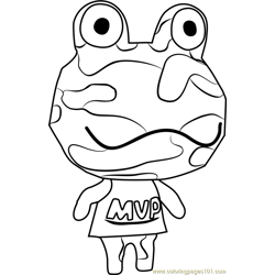 Camofrog Animal Crossing Free Coloring Page for Kids