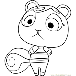 Caroline Animal Crossing Free Coloring Page for Kids