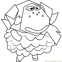 Cashmere Animal Crossing Free Coloring Page for Kids