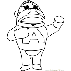 Cesar Animal Crossing Free Coloring Page for Kids