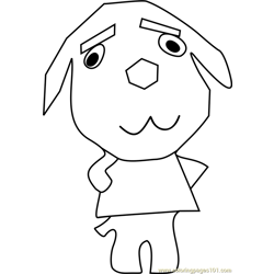 Champagne Animal Crossing Free Coloring Page for Kids