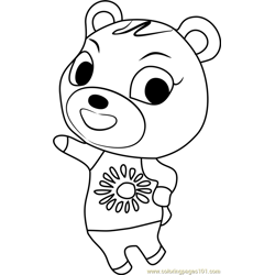 Cheri Animal Crossing Free Coloring Page for Kids