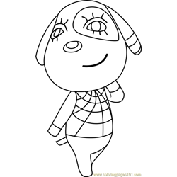 Cherry Animal Crossing Free Coloring Page for Kids