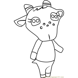Chevre Animal Crossing Free Coloring Page for Kids