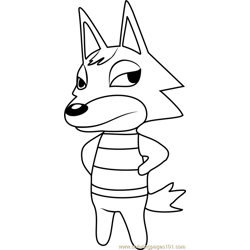Chief Animal Crossing Free Coloring Page for Kids