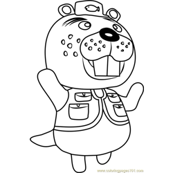 Chip Animal Crossing Free Coloring Page for Kids