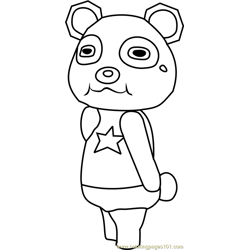 Chow Animal Crossing Free Coloring Page for Kids