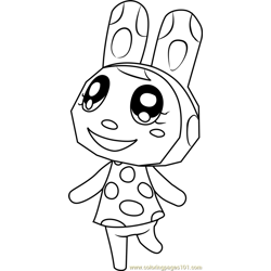Chrissy Animal Crossing Free Coloring Page for Kids