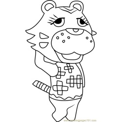 Claudia Animal Crossing Free Coloring Page for Kids