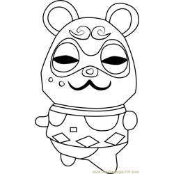 Clay Animal Crossing Free Coloring Page for Kids