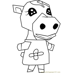 Cleo Animal Crossing Free Coloring Page for Kids